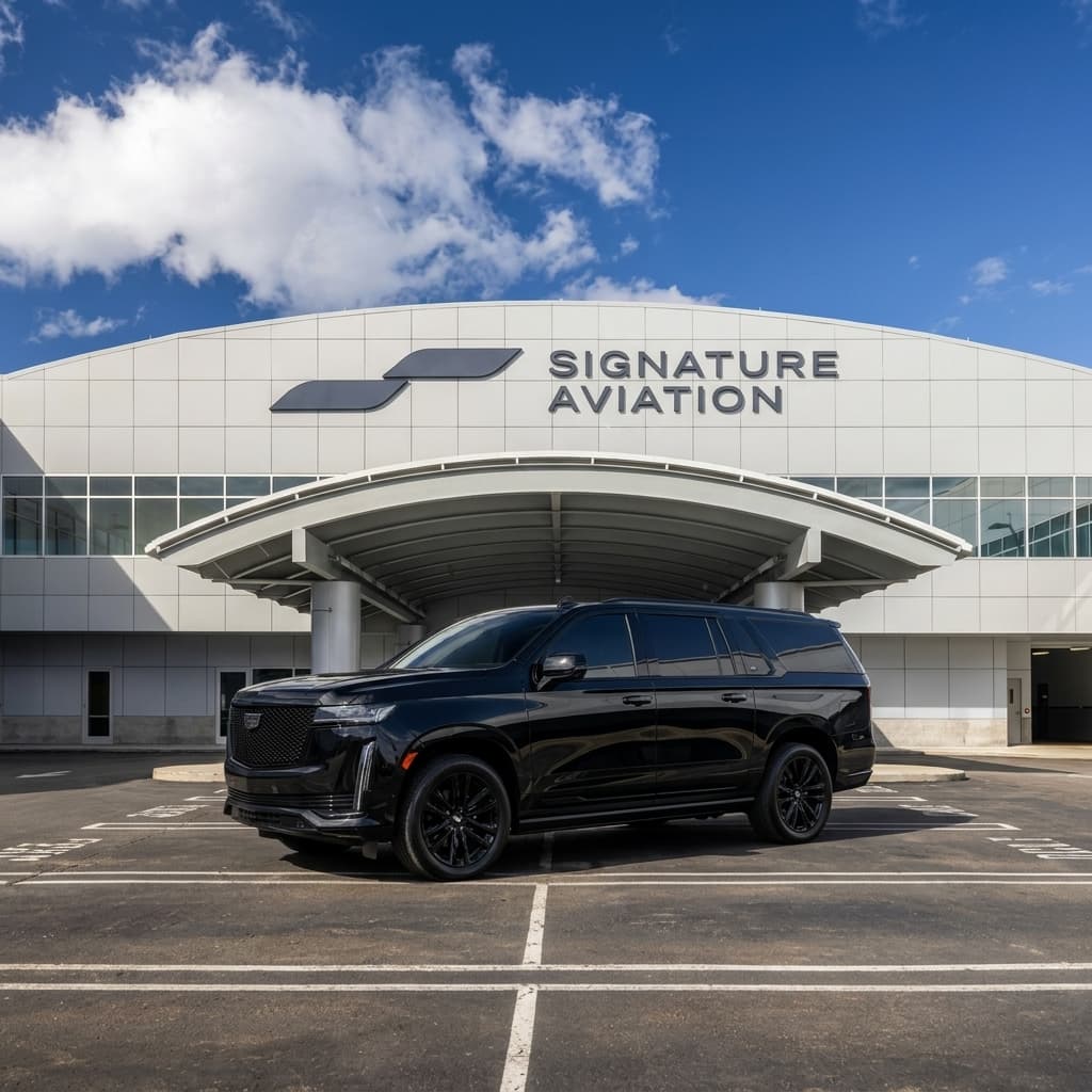 Teterboro Airport car service - luxury Cadillac Escalade for private jet travelers